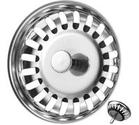 GOTOSEEU 2 filtres/bouchons d'évier inox Ø79 mm avec joint caoutchouc - pack de 2