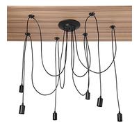 GOTOTOP Araignée DIY plafond Retro Spider Lampe à 6 Têtes Industry Ceiling Light DIY Vintage Suspension Lampe Plafonnier Plafonnier Salle à manger Chambre Hôtel Décoration, E27