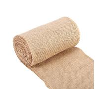 GOTOTOP Chemins de Table en Jute de Jute Vintage, Rouleau de Toile de Jute de Jute Cousu Bord décor de Table de Mariage pour noël fête de Mariage(15cm*5m)