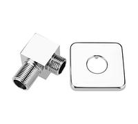 GOTOTOP Coude de sortie de douche avec support de douchette à main, support mural pour salle de bain, finition chromée en laiton massif, valve carrée dissimulée 0 ~ 90 degrés (2,17 × 1,69 pouces)