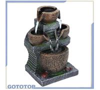 GOTOTOP Fontaine d'intérieur Fontaine à Eau Intérieure Fontaine de Table Décorative Conception à 3 Niveaux Mini jardin gazon