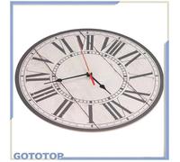 GOTOTOP Horloge murale Montre Silencieuse de Style Rétro Vintage avec Chiffres Romains pour la Cuisine de luminaire pendule