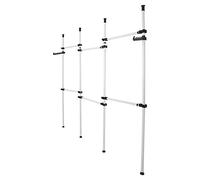 GOTOTOP Support télescopique pour armoire à vêtements avec étagère télescopique, système de rangement télescopique, 4 Stangen + 6 Querstangen