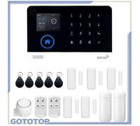 GOTOTOP système d'alarme pour la sécurité de la maison Système d'alarme domestique sans fil WiFi 2G/4G TY APP piscine moteur Noir