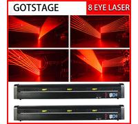 GOTSTAGE 8 yeux faisceau Laser projecteur lumière lampe à tête mobile DMX512 balayage DJ Disco effet d'éclairage de scène pour les fêtes Bar 2PCS
