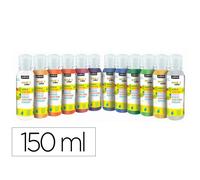 Gouache acrylique pebeo acrylcolor tous supports coloris assortis pailletes lot 12 flacons x 150ml