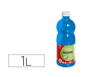 Gouache lefranc bourgeois liquide redimix non toxique fluide couvrante prête à l'emploi bleu primaire flacon 1000ml