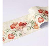 GouieRylin Frise Murale Adhesive Bordure Papier Peint Frise Autocollante pour Cuisine, Salle de Bains, Plafond, Salon, Chambre Décoration Murale Fruit jaune 10.6cm X 500CM