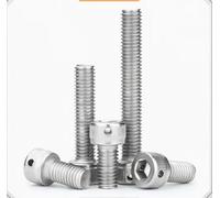 Goujon à tête hexagonale en acier inoxydable M5-M10 304, 2 pièces, avec trou, trou de fil de sécurité for le verrouillage, fixation Anti-lâche(2PCS M8*2.5,*80)