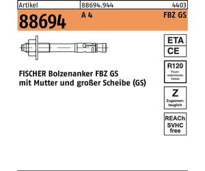 Goujon d'ancrage R 88694 FBZ 8/10 GS A 4 Sans indication de surface