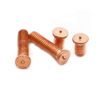 Goujons à souder, M3 M4 M5 M8 M10 en acier au carbone plaqué cuivre, vis de soudage par points à souder 8mm, 50 pièces(10mm,M6 10pcs)