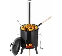 Goulash hongrois - Braisière Gril - 21 l - Avec couvercle - Bois & charbon - Porcelaine émaillée - Grille inox - Pour >5 personnes