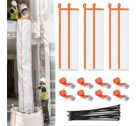 Goulotte à Déchets de Chantier 3 Pièces 3m Polypropylène Résistante, Tuyau à Gravats Empilable Pliable pour Rénovation Démolition, Kit Complet avec Sangles et Colliers Serre-Câbles