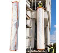 Goulotte à Gravats, 400Cm pour Débris Construction Outils Transport Déchets Sac Poubelle Tissée Réssistante à La Déchirure pour Une évacuation Facile Débris Construction Et Déchets Ménagers (Orange)