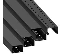 Goulotte câble PVC - 40 x 60 mm - Noir - 4 m - Pour mur, plafond et plinthe