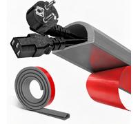 Goulotte de câble autocollante en silicone gris pour 2 à 3 câbles | Goulotte de câble murale, passe-câbles flexible, passe-câbles semi-circulaire pour sols, murs, carreaux (gris