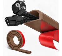 Goulotte de câble autocollante en silicone marron pour 2 à 3 câbles | Goulotte de câbles murale, passe-câbles flexible, passe-câbles semi-circulaire pour sols, murs, carreaux (marron