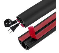 Goulotte de sol auto-adhésive, noire, de 3 mètres, pour la protection des câbles