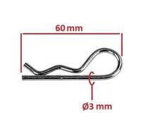 GOUPILLE BETA DIAMETRE 3MM x LONGUEUR 60MM EPINGLE A CRAN TONDEUSE MOTOCULTEUR DEBROUSSAILLEUSE REMORQUE MOTO MOBYLETTE SCOOTER BRIC
