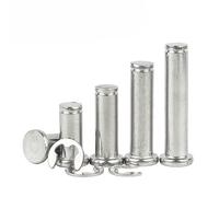 Goupille de circlip M4 M5 M6 M8 M10M12 Goupille en acier inoxydable 304 Goupille fendue à tête plate Goupille de circlip de positionnement Goupille cylindrique avec circlip-M12 (2 pièces) -14 mm
