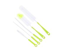 Goupillon à Long Manche pour Biberon, Lot de 5, Vert | Pp et Fil D’acier, Nettoyage Soigné et Pratique, pour Tasses et Bouteilles de Lait