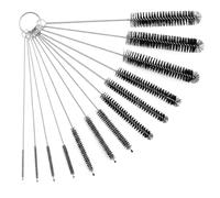 Goupillon Biberon, Brosses de Nettoyage 13 pièces, Brosse en Nylon 21 cm, Mini Brosse en Acier Inoxydable, pour Bouteilles, Pailles, Biberons, Tasses, Tuyaux, Machines à Café - Noir
