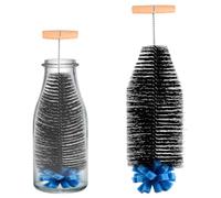 Goupillon Bouteille 33cm, Brosse Gourde, Brosse Longue avec Éponge et Poils Ecouvillon Bouteille Nettoyage sans Rayures pour Bouteilles en Verre Carafe en Verres