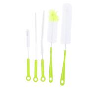 Goupillon de Nettoyage à Long Manche 5 Pièces Vert | Pp et Fil D’acier, Nettoyage en Profondeur, pour Bouilloires et Tasses