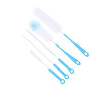 Goupillon de Nettoyage à Long Manche pour Biberons, Lot de 5 Bleu | Pp et Fil D’acier, Nettoyage Minutieux des Taches Tenaces, pour Tasses et Gobelets, Usage Quotidien