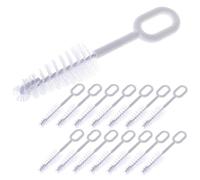 Goupillon de Nettoyage pour Biberons 15 Pièces Blanc Pp | Poignée Portable, pour Gobelets et Tasses, Lot Pratique pour Entretien Quotidien