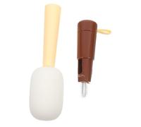 Goupillon pour Biberon à Long Manche en Silicone Marron | Brosse pour Col Étroit, Poils Souples sans Rayure, Nettoyage des Couvercles de Tasse et Accessoire Multiusage
