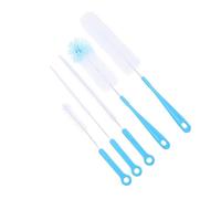 Goupillon pour Manche Bleu, Lot Long Biberon, 5 | Pp et Fil D'acier, Nettoyage Pratique, pour Kettles et Blenders, Élimination des Taches Tenaces