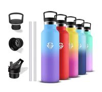Gourde- 500ml- Gourde Isotherme, Bouteille Isotherme Anti Fuite, Bouteille Inox sans Bpa, Double Isolation, Bouteilles Isothermes Avec Poignée, Bouteille d'eau pour Randonnée, Camping, Sport, Voyage