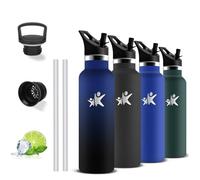 Gourde- 500ml- Gourde Isotherme, Bouteille Isotherme, Sans BPA, Bouteille Isotherme, Double Isolation, Bouteilles Isothermes Avec Poignée, Bouteille d'eau pour Randonnée, Aptitude, Voyage, Camping
