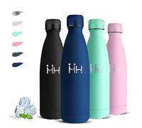 Gourde- 500ml- Gourde Isotherme, Sans BPA, Bouteille Inox, Facile à Transporter, Bouteilles Isothermes, Anti Fuite, Bouteille d'eau pour l'École, Bureau, Voyage, Camping, Yoga
