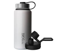 Gourde à double paroi en acier inoxydable 950 ml, bouteille isotherme avec bouchon sport offert 720 DGREE noLimit, couleur : blanc neige