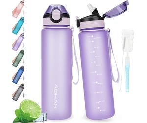 Gourde AOHAN Sport avec paille et couvercle rabattable 1L Violet
