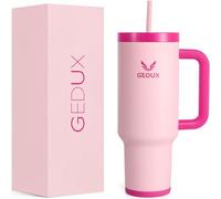 Gourde avec paille, 1,2 l, tasse isotherme avec anse, anti-fuite | Isolation sous vide à double paroi, couvercle résistant aux éclaboussures, fond en silicone antidérapant