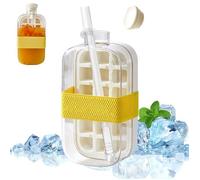 Gourde avec paille et compartiment à glaçons, conception 2-en-1, 800 ml, blanc (inclut le couvercle et le bac à glaçons)