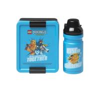 Room Copenhagen LEGO NINJAGO LUNCH SET - Bouteille 390 ml et Boîte à Déjeuner, Pratique et Ludique, Compatible Lave - vaisselle, Azur & noir