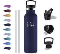 Gourde, Bouteille Isotherme 1L, Anti Fuite, Gourde Paille, Double Isolation, Gourdes Inox, Acier Inoxydable 18/8, Sans Bpa
