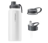Gourde Bouteille Thermos 1000 ml Acier Inoxydable Wessper B3 THERMOSTEEL Blanc
