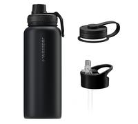 Gourde Bouteille Thermos 1000 ml Acier Inoxydable Wessper B3 THERMOSTEEL Noir