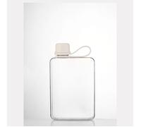 Gourde carrée 500 ml, portable, plate, fine, isotherme, pour le sport, blanche