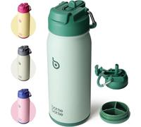 Gourde en acier inoxydable 16oz avec paille Enfants Uni École Sport Vert