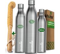 Gourde en acier inoxydable Blockhütte 500 ml - Isotherme 24 h chaud et froid, étanche, adaptée aux boissons gazeuses, lavable au lave-vaisselle, sans BPA | Thermo