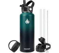 Gourde en acier inoxydable de 1,2 l à isolation sous vide, étanche avec paille, gourde de sport sans BPA pour les activités de plein air