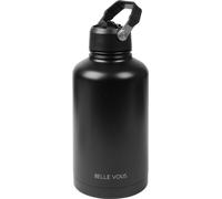 Gourde en acier inoxydable de 1,8 l, grande, à double paroi, avec couvercle à paille