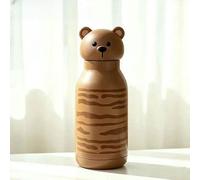 Gourde en acier inoxydable de 450 ml pour enfant avec paille | Lässig Gourde isotherme pour enfant en acier inoxydable avec paille Motif animal mignon 3D
