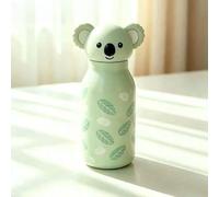 Gourde en acier inoxydable de 450 ml pour enfant avec paille | Lässig Gourde isotherme pour enfant en acier inoxydable avec paille Motif animal mignon 3D
